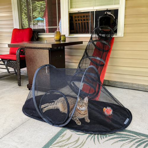 Pop-Up Happy Cat Tent & Tunnel Set